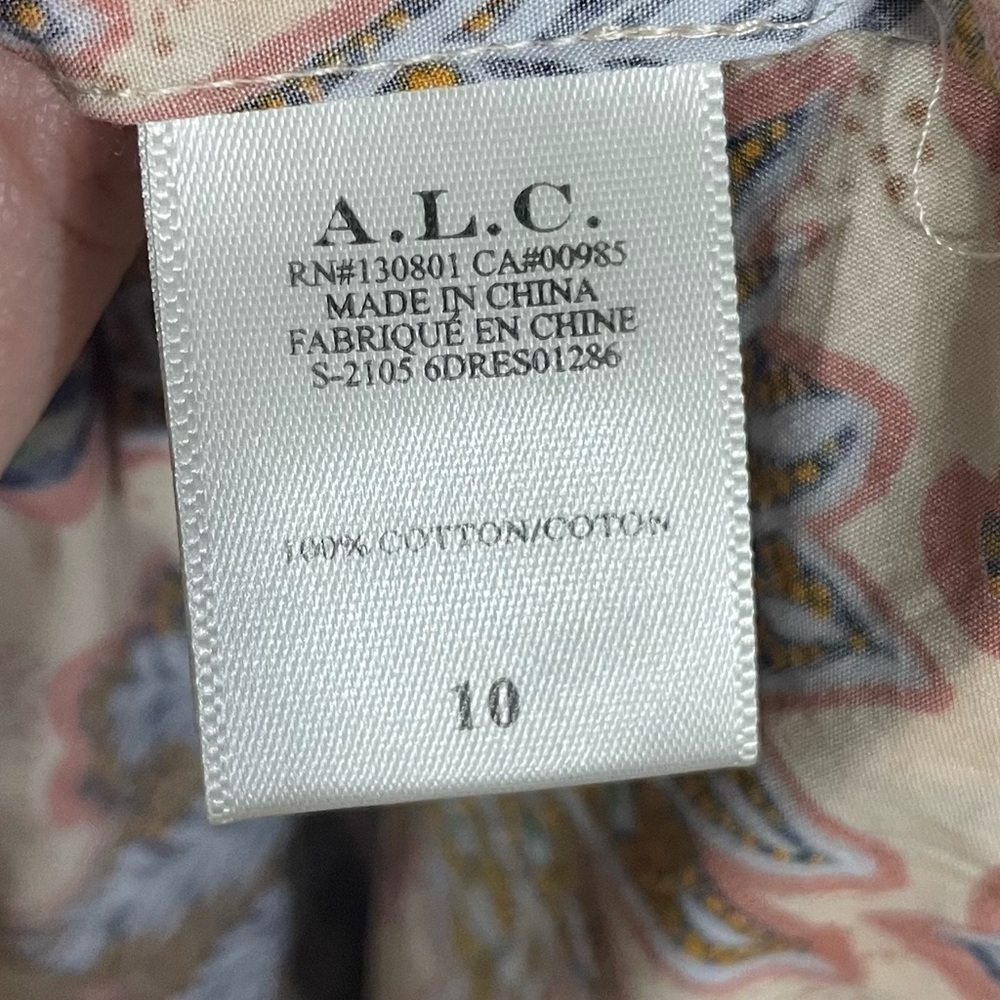 A.L.C. Augustine Cotton Midi Dress Size 10 - Picture 7 of 9